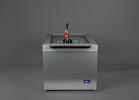 Raman-Spektrometer auf SPS vor grauem Hintergrund